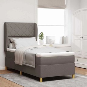 vidaXL Cama Box Springs com Colchão Cinza Escuro 90x190 cm 90 x 200 cm