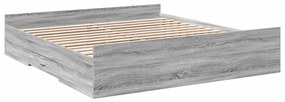 Estrutura de cama c/ gavetas derivados madeira cinza sonoma
