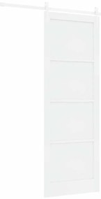 Porta Deslizante vidaXL com Conjunto de Ferragens Branco 83x232 cm Mad