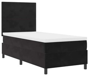 Cama Box com Colchão e LED preto 100x200 cm Veludo