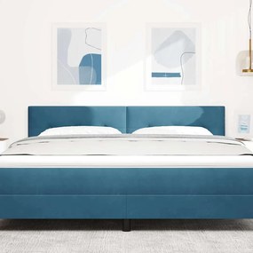 Cabeceira LED vidaXL Almofadada Azul Escuro 90 cm Veludo