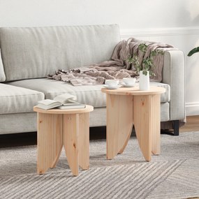 vidaXL Mesa de centro 2 pcs Natural 41,5 x 41,5 x 44 cm