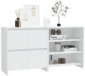 2 pcs aparador em madeira processada branco