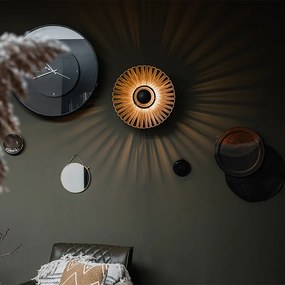 Candeeiro de parede rústico preto 40 cm - Leia