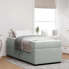 vidaXL Estrutura de cama com colchão Cinzento-claro 90 x 190 cm Veludo