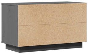 Móvel de TV 74x35x44 cm madeira de pinho maciça cinzento