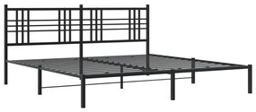 Estrutura de cama com cabeceira 183x213 cm metal preto