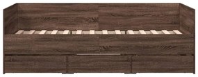 Sofá-cama com gavetas sem colchão 75x190 cm carvalho castanho