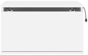 Mesa de cabeceira de parede com luzes LED branco