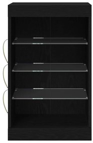 Buffet vidaXL com Luzes LED Carvalho Preto 41x37x67 cm