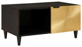 vidaXL Mesa de centro Preto e Ouro 80 x 50 x 40 cm