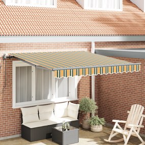 Toldo Retrátil Automático vidaXL Verde e Amarelo 350x250 cm
