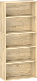HOMCOM Estante prateleira de arrumação 5 níveis com prateleiras ajustáveis para sala, quarto, escritório, 60x24x133,5cm, natural | Aosom Portugal