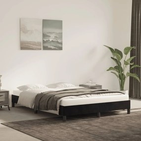 Estrutura de cama sem colchão 140x200 cm veludo preto