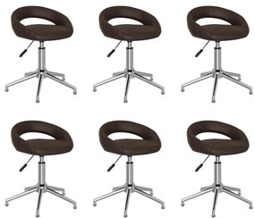 vidaXL Cadeiras de jantar giratórias 6 pcs couro artificial castanho
