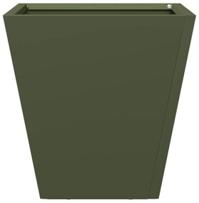 Vaso/floreira de jardim 2 pcs 30x30x30 cm aço verde azeitona