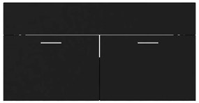 Conjunto de móveis de casa de banho derivados madeira preto