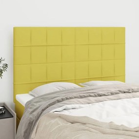 vidaXL Cabeceira de cama 4 pcs tecido 72x5x78/88 cm verde