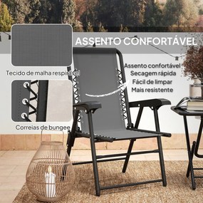Conjunto De Mesa E Cadeiras De Jardim Móveis De Exterior Dobrável – Li