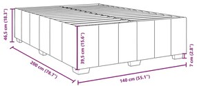 Cama sem colchão 140x200 cm tecido castanho-acinzentado