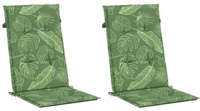 Almofadões cadeira de encosto alto 2 pcs tecido folhas