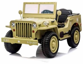 Jeep elétrico para Crianças US ARMY 4X4, três assentos, MP3 player com entrada USB / SD, suspensão em todas as rodas, luzes LED, pára-brisa dobrável,