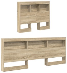 Cama com Estante Carvalho Sonoma 90x200 cm Madeira Engenhada