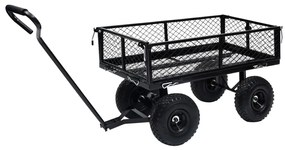 Carrinho de mão para jardim 250 kg preto