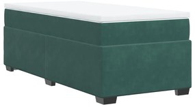 Cama com molas/colchão 80x200 cm veludo verde-escuro