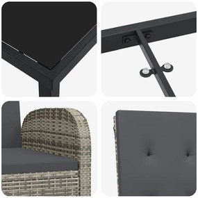 Conjunto de móveis de exterior 5 pcs Cinzento 140 x 70 x 73 cm