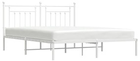 Estrutura de cama com cabeceira 183x213 cm metal branco