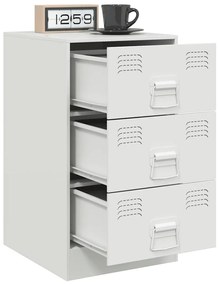 Mesa de cabeceira 34,5x39x62 cm aço branco