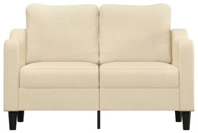 Sofá de 2 lugares tecido 120 cm cor creme