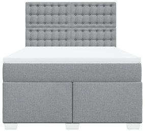 Cama com molas/colchão 160x200 cm tecido cinzento-claro