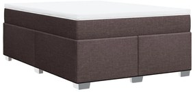 Cama com molas/colchão 140x200 cm tecido castanho-escuro