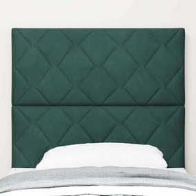 <strong>Cabeceira </strong> em <strong>veludo verde escuro</strong> co
