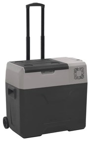 Mala térmica c/ rodas e adaptador 40L polipropileno preto/cinza