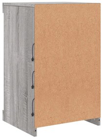 Aparador com luzes LED 41x37x67 cm cinzento sonoma