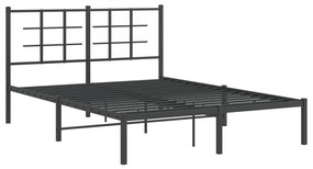 Estrutura de cama com cabeceira 140x190 cm metal preto