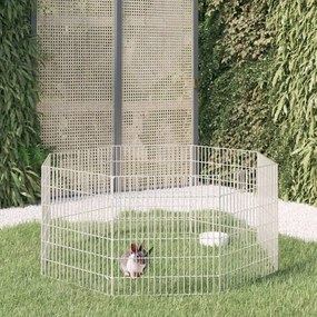 vidaXL Recinto exterior p/ animais 8 painéis 54x60cm ferro galvanizado