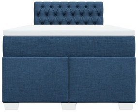 Cama boxspring com colchão 120x190 cm tecido azul