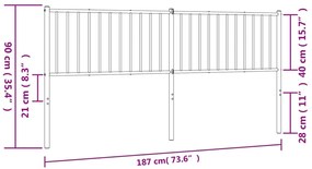 Cabeceira de cama 180 cm metal preto