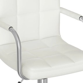 Cadeira de escritório giratória couro artificial branco