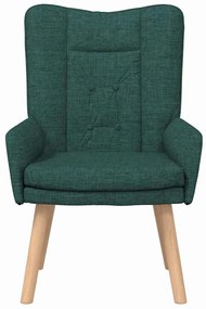 Cadeira Relaxante vidaXL Verde Escuro em Tecido