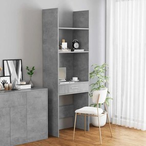vidaXL Estante 60x35x180 cm contraplacado cinzento cimento