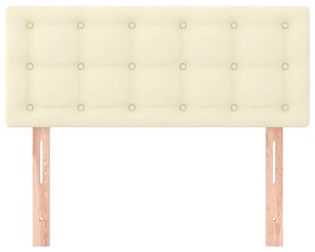 Cabeceira de cama couro artificial 100x5x78/88 cm creme