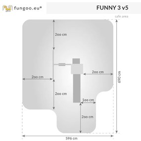 Parque infantil Crianças Exterior FUNNY 3 Com Escorrega, 1 Baloiços, parede escalada, escada com degraus metálicos, punhos e protecções para as mãos