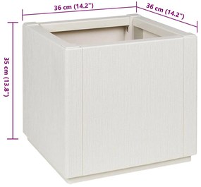 Plantador de Jardim Branco 36 x 36 x 35 cm em PP