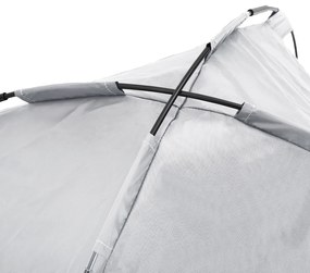 Cama Elevada para Cães com Teto Removível Cinza Prateado XL Aço