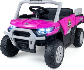 Carrinho Elétrico Infantil 12V para crianaças 2 a 5 anos, 99 x 54 x 52 cm, 12V com Dois Motores, Rosa